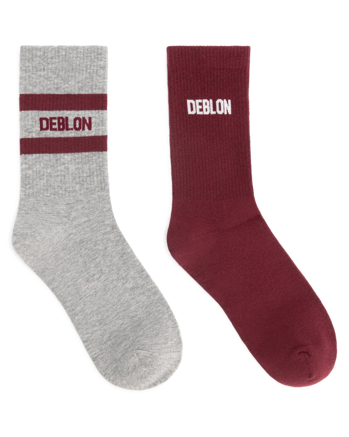 Deblon Double Branded Socks van Deblon Sports in bordeaux grey melange