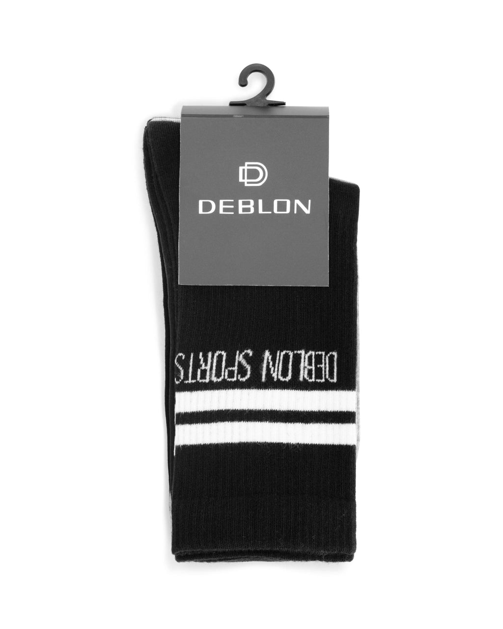 Deblon Branded Socks van Deblon Sports in black grey melange, set van twee paar