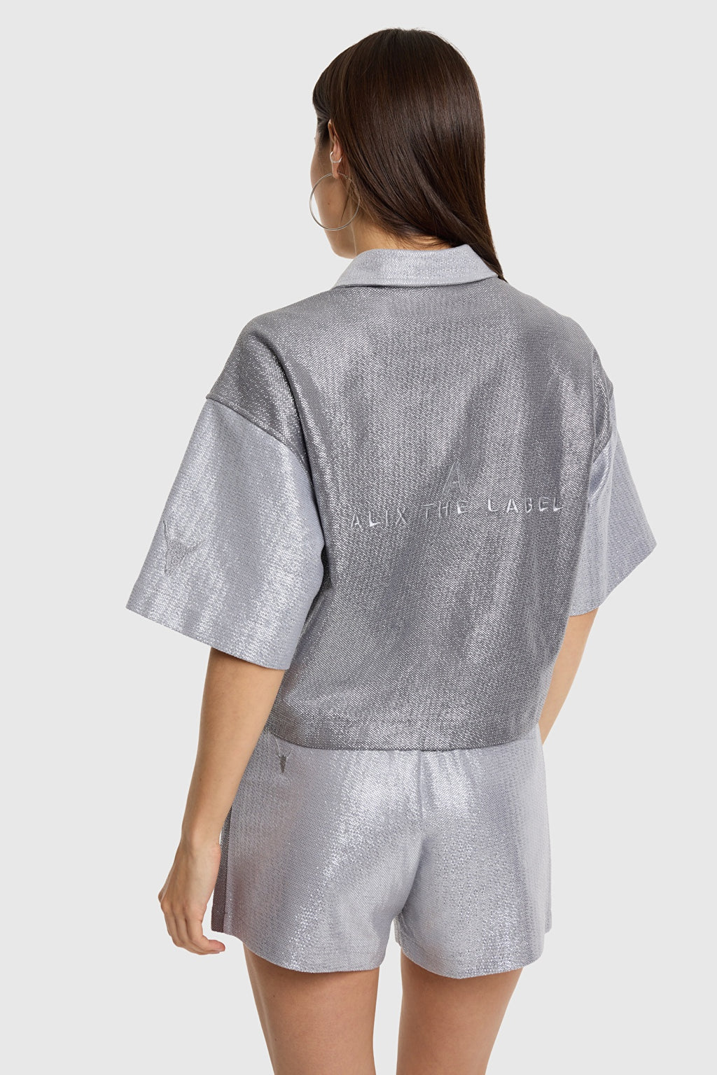 Foil Cropped Blouse