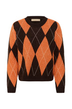 Culture CUargyle pullover in brown argyle, vooraanzicht