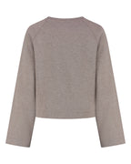 Aymee Sweater van Deblon Sports in brown melange, achteraanzicht zonder model