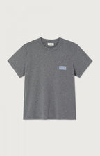 American Vintage Ykobow T-shirt in graniet gemêleerd, detail
