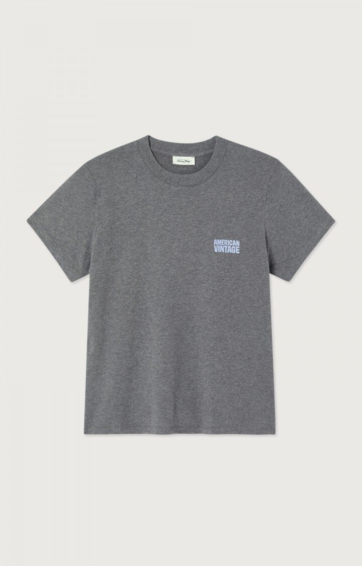 American Vintage Ykobow T-shirt in graniet gemêleerd, detail