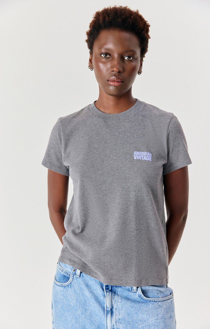 American Vintage Ykobow T-shirt in graniet gemêleerd
