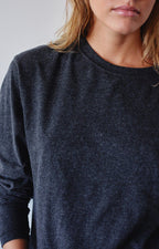 American Vintage Ypawood longsleeve in koolstof gevlekt