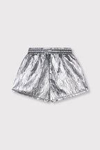 Silver Crinkle Shorts
