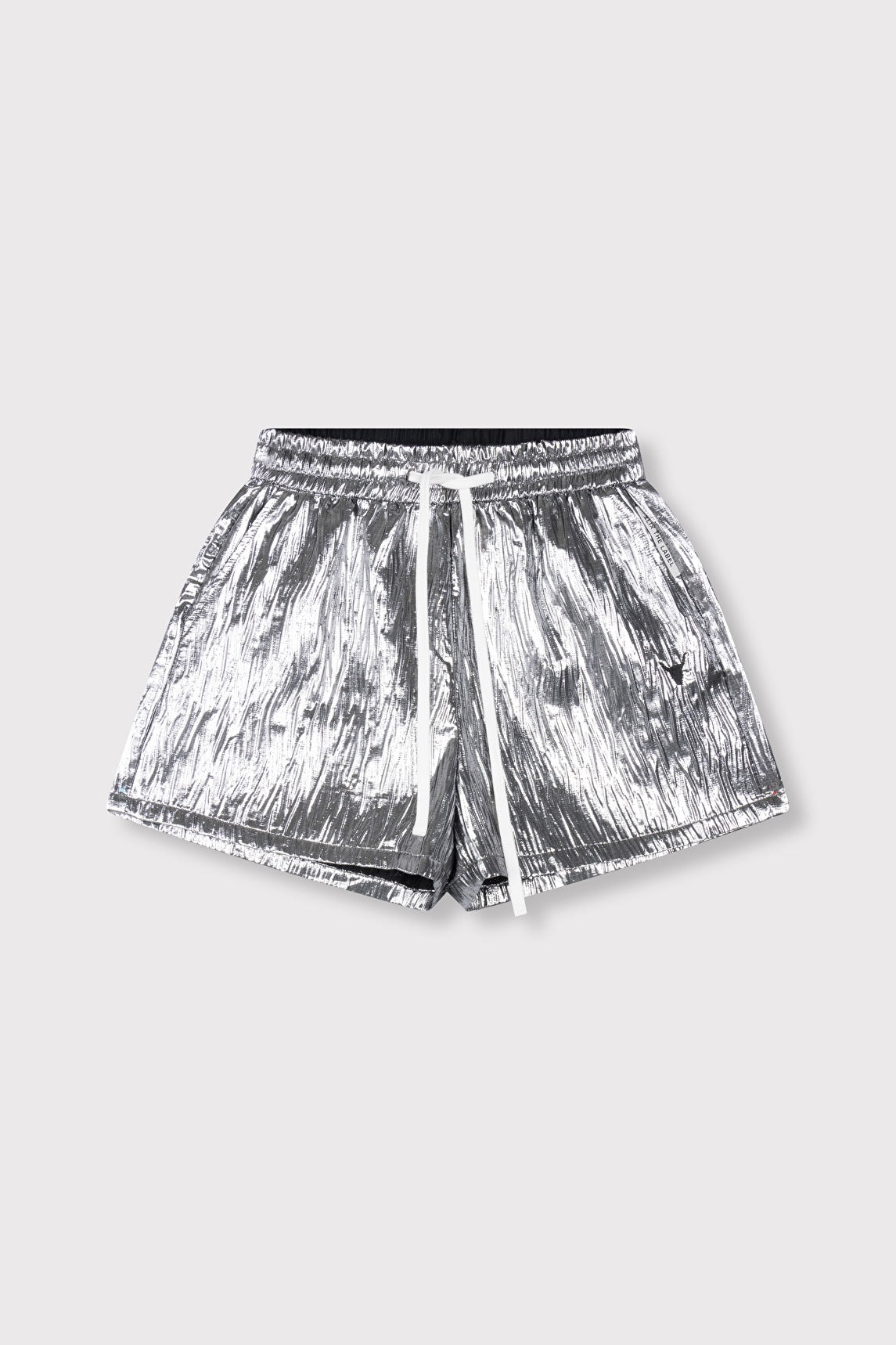 Silver Crinkle Shorts