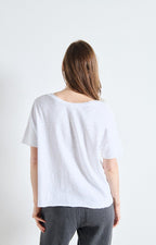 American Vintage Sonoma T-shirt met boothals in wit