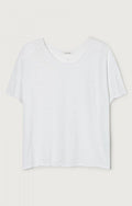 American Vintage Sonoma T-shirt met boothals in wit, detail