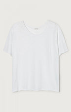 American Vintage Sonoma T-shirt met boothals in wit, detail