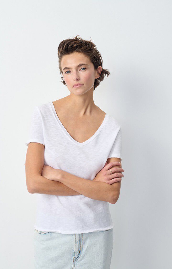 American Vintage Sonoma T-shirt met zichtbare naden in wit