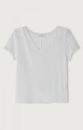American Vintage Sonoma T-shirt met zichtbare naden in wit, detail