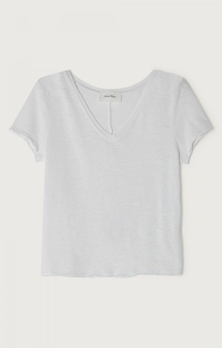 American Vintage Sonoma T-shirt met zichtbare naden in wit, detail