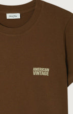 American Vintage Ykobow T-shirt in de kleur moka, detail