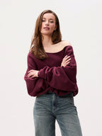 Catwalk Junkie back detailed sweater in merlot