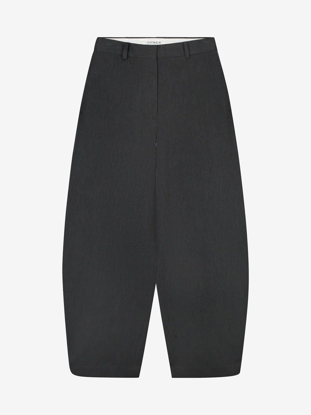 Catwalk Junkie barrel fit tailored trousers in donkergrijs melange