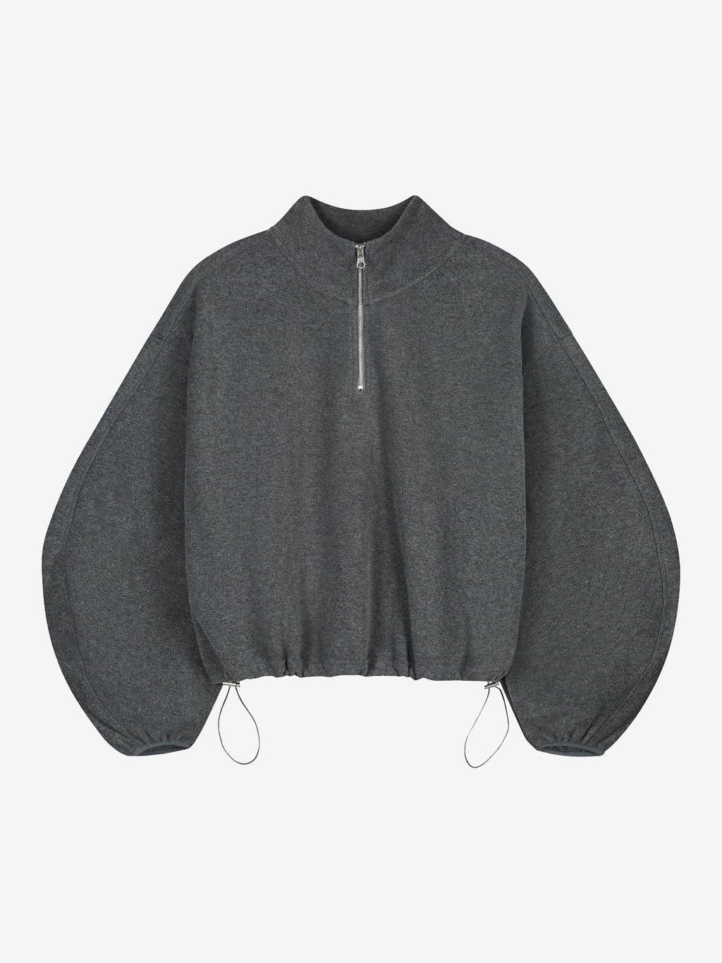 Catwalk Junkie fleece half zip sweater in donkergrijs