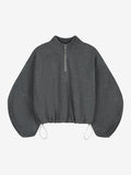 Catwalk Junkie fleece half zip sweater in donkergrijs
