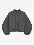 Catwalk Junkie fleece half zip sweater in donkergrijs