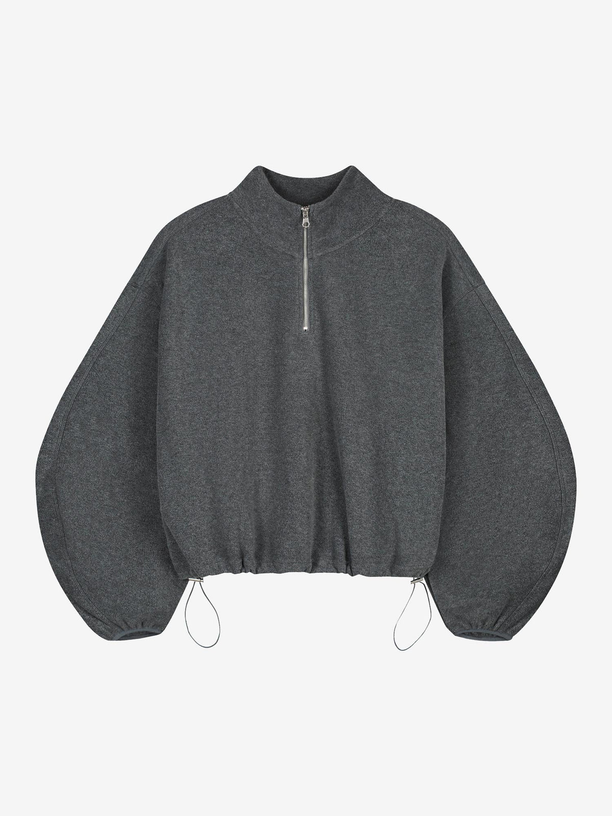 Catwalk Junkie fleece half zip sweater in donkergrijs