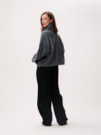 Catwalk Junkie fleece half zip sweater in donkergrijs