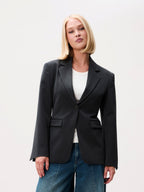 Catwalk Junkie hourglass blazer in donkergrijs melange