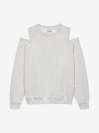 Catwalk Junkie relaxed open shoulder sweater in grijs melange, detail