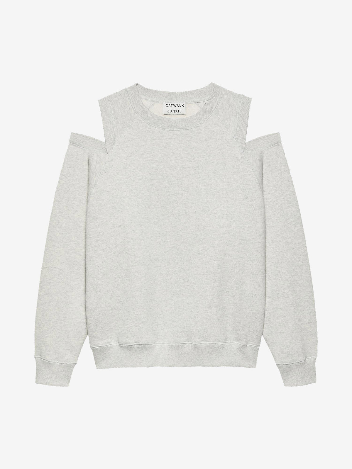 Catwalk Junkie relaxed open shoulder sweater in grijs melange, detail