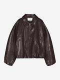 Catwalk Junkie vegan leather jacket in dark cacao, detail