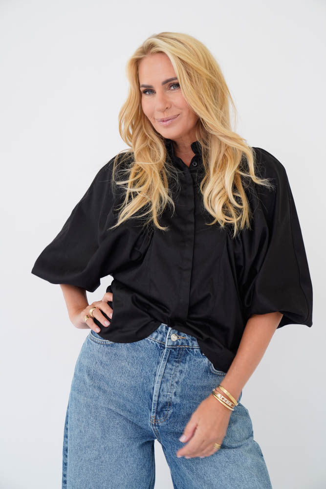 Est'Seven Guinevere blouse zwart, zijkant