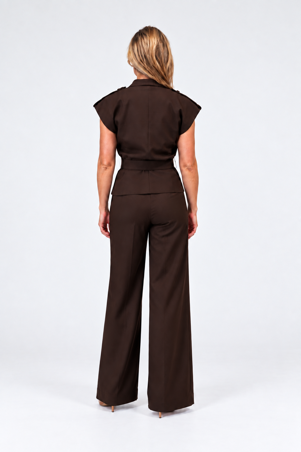 EST'SEVEN Siral top in dark brown, detail