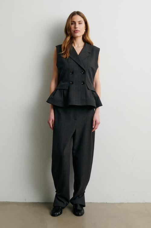 Second Female Anjou trousers in donkergrijs melange