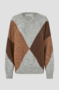 Second Female Forca knit V-neck in lichtgrijs melange