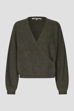 Second Female Gabby wrap knit in black olive
