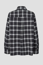 Second Female Genola geruite blouse in zwart, detail