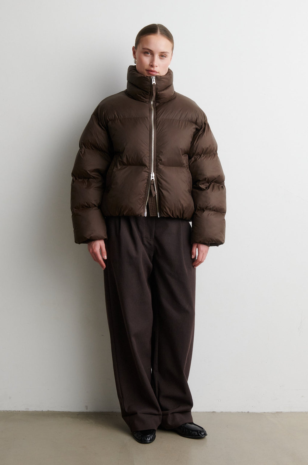 Second Female Riya puffer jacket in demitasse, detail