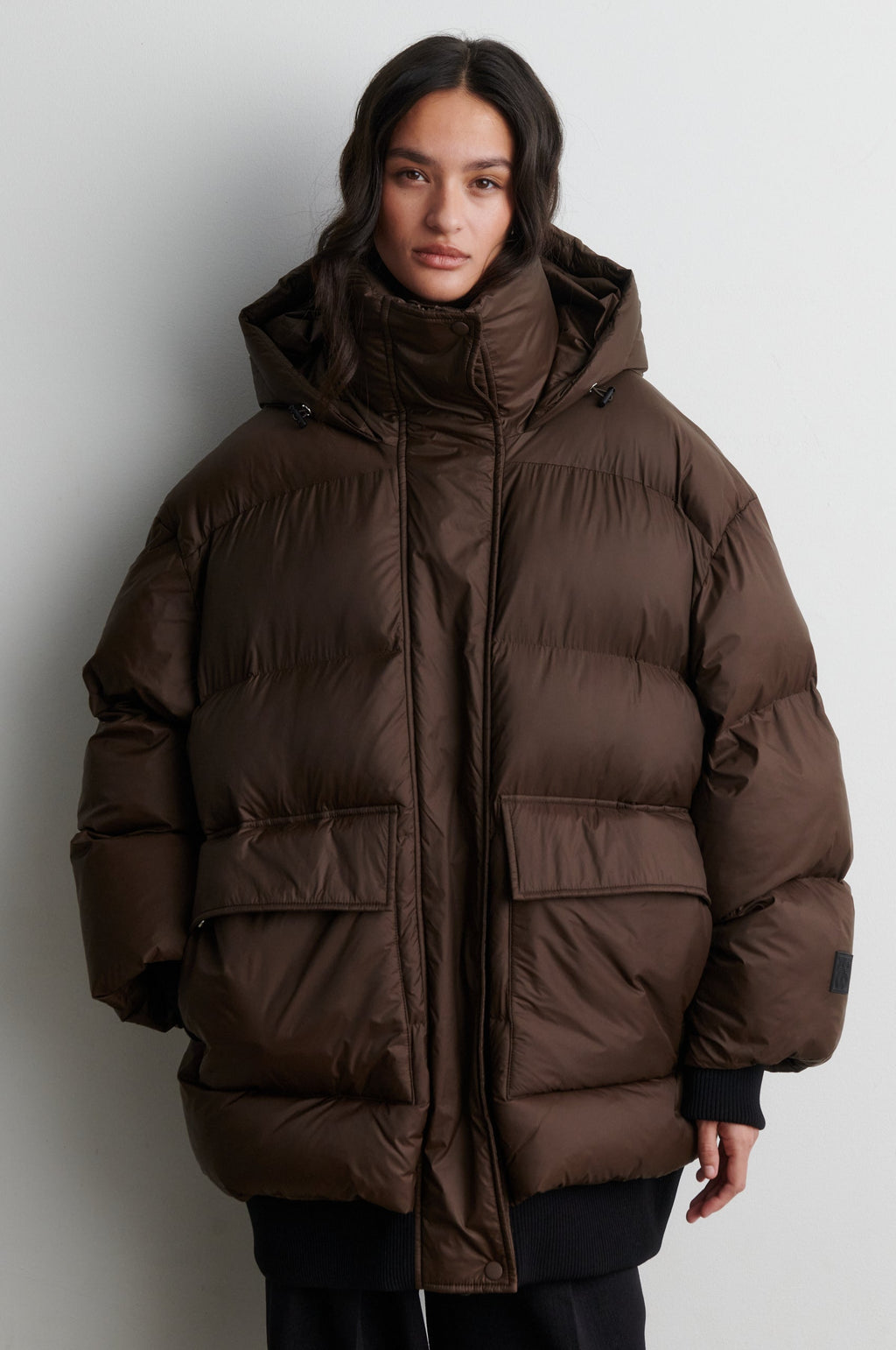 Second Female Riya rib puffer jacket in demitasse