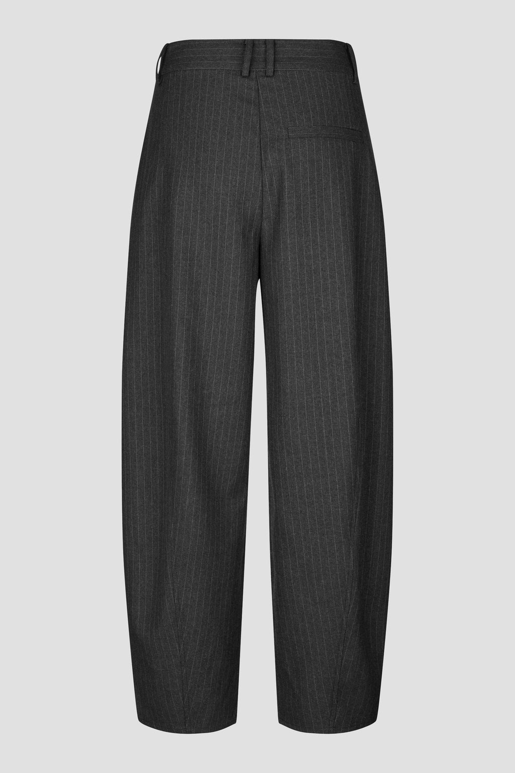 Second Female Vienne barrel trousers in donkergrijs melange, detail