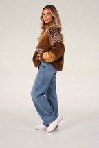 Est'Seven Teddy jas cognac, detail